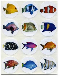 ClassPack Large Fish Die Cut Stickers 25 Sheets